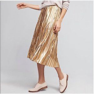 NWT Anthropologie Maeve Gold Metallic Skirt